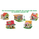 Set casuta Dream Villa - Casute din lemn cu mobilier 5 in 1 Set casuta Dream Villa - Casute din lemn cu mobilier 5 in 1
